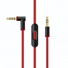 Cablu audio PadForce de 1.50m cu microfon RemoteTalk incorporat pentru casti Beats, Jack 3.5mm - Rosu cu Negru
