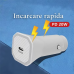 Set Incarcator Auto Fast Charge 20W si Cablu de Date Fast Charge 1M Type-C-Lightning, Compatibil cu Apple iPhone 14, 14 Pro, 14 Pro Max, 13, 13 Pro, 13 Pro Max, 12, 12 Pro, 12 Pro Max, Alb