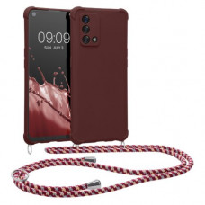 Bumper kwmobile pentru OPPO A74, Silicon, Visiniu, 60040.187