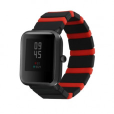 Curea kwmobile pentru Huami Bip S/Bip S Lite, Silicon, Negru/Rosu, 59869.01.1