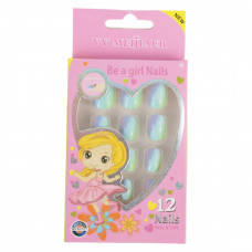 Set 12 Unghii False Pentru Copii, 155 Albastru