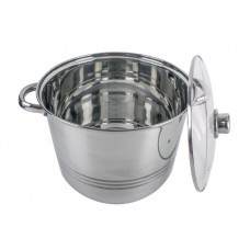Oala inox plus capac sticla 26x20,5 11l AZHOME Oala inox plus capac sticla 26x20,5 11l AZHOME