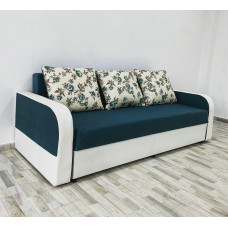 Canapea Andreea 1, culoare turcoaz / alb, 220 x 90 cm