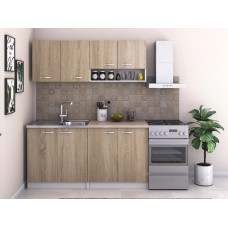 Bucatarie Bella 160 cm, culoare sonoma, blat termic