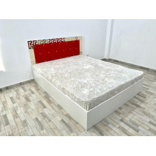 Pat tapitat Palermo, culoare alb / rosu, cu saltea superortopedica lux 160 x 200 cm Pat tapitat Palermo, culoare alb / rosu, cu saltea superortopedica lux 160 x 200 cm