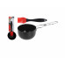 Set sosiera si pensula BBQ, metal/silicon, 11.5x6.5 cm, negru/rosu Set sosiera si pensula BBQ, metal/silicon, 11.5x6.5 cm, negru/rosu
