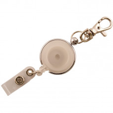 Rola retractabila cu clips pentru legitimatie, CardKeep, Reko 230, alb transparent