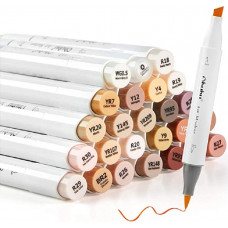 Ohuhu Honolulu Set 24 Markere, Baza Alcool, Dual Tips Brush&Chisel, Skin Tones Ohuhu Honolulu Set 24 Markere, Baza Alcool, Dual Tips Brush&Chisel, Skin Tones