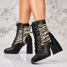 Botine dama Imblanite Negre din Piele Ecologica Idalia Botine dama Imblanite Negre din Piele Ecologica Idalia