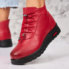 Ghete Dama Imblanite Rosii din Piele Ecologica Rasheeqa Ghete Dama Imblanite Rosii din Piele Ecologica Rasheeqa