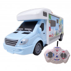 Autorulota de Jucarie din Plastic cu Telecomanda cu Functii Complete SALAMANDRA KIDS®, Alb/Albastru