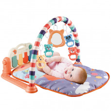 Jucarie Centru de Activitati Multifunctional cu Lumini si Sunete, PIAN Detasabil tip Castel , Jucarii Zornaitoare, Lavabil, SALAMANDRA KIDS®, Portocaliu