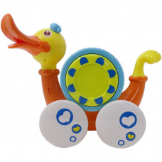 Jucarie interactiva 2 in 1 Ratusca muzical cu zornaitoare detasabila cu Lumini si Sunete, Portocaliu
