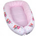 Set 3 piese Baby Nest cu Pernita si Salteluta, fata dubla Red Tinkerbell - Alb/Roz